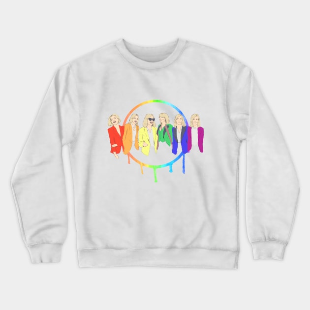 Cate Blanchett - Rainbow Pride Flag with Watercolour Crewneck Sweatshirt by brainbag